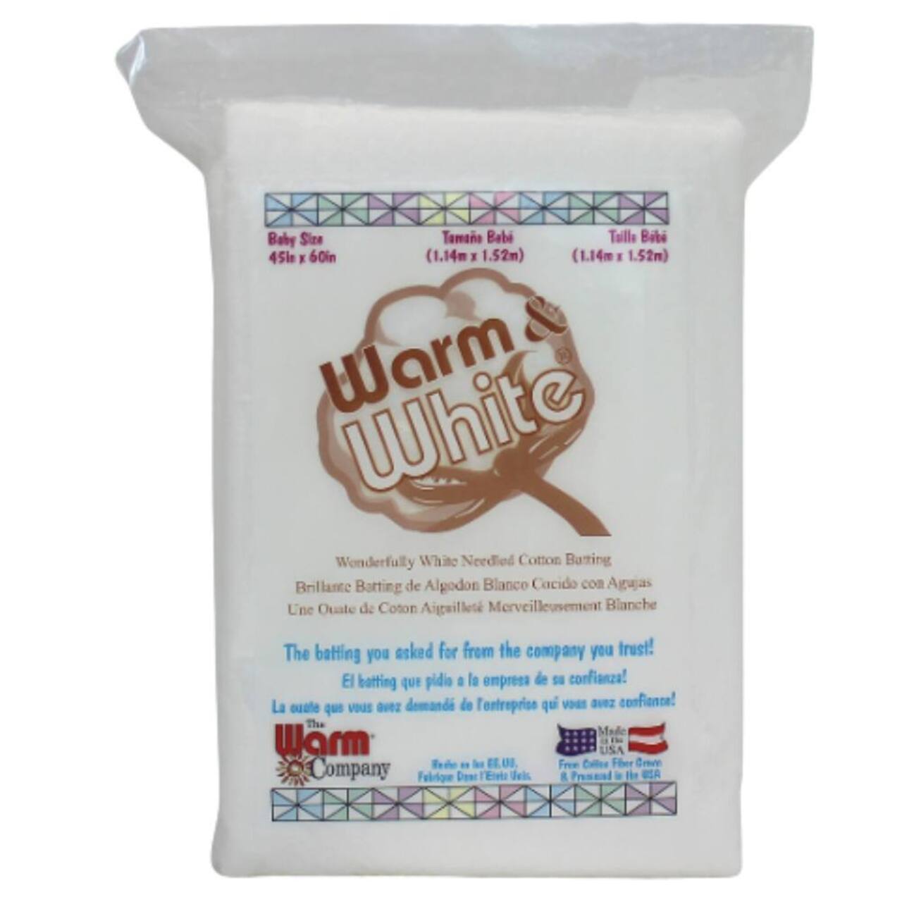 6 Pack: Warm & White® 45" x 60" Pre-Cut Baby Cotton Batting